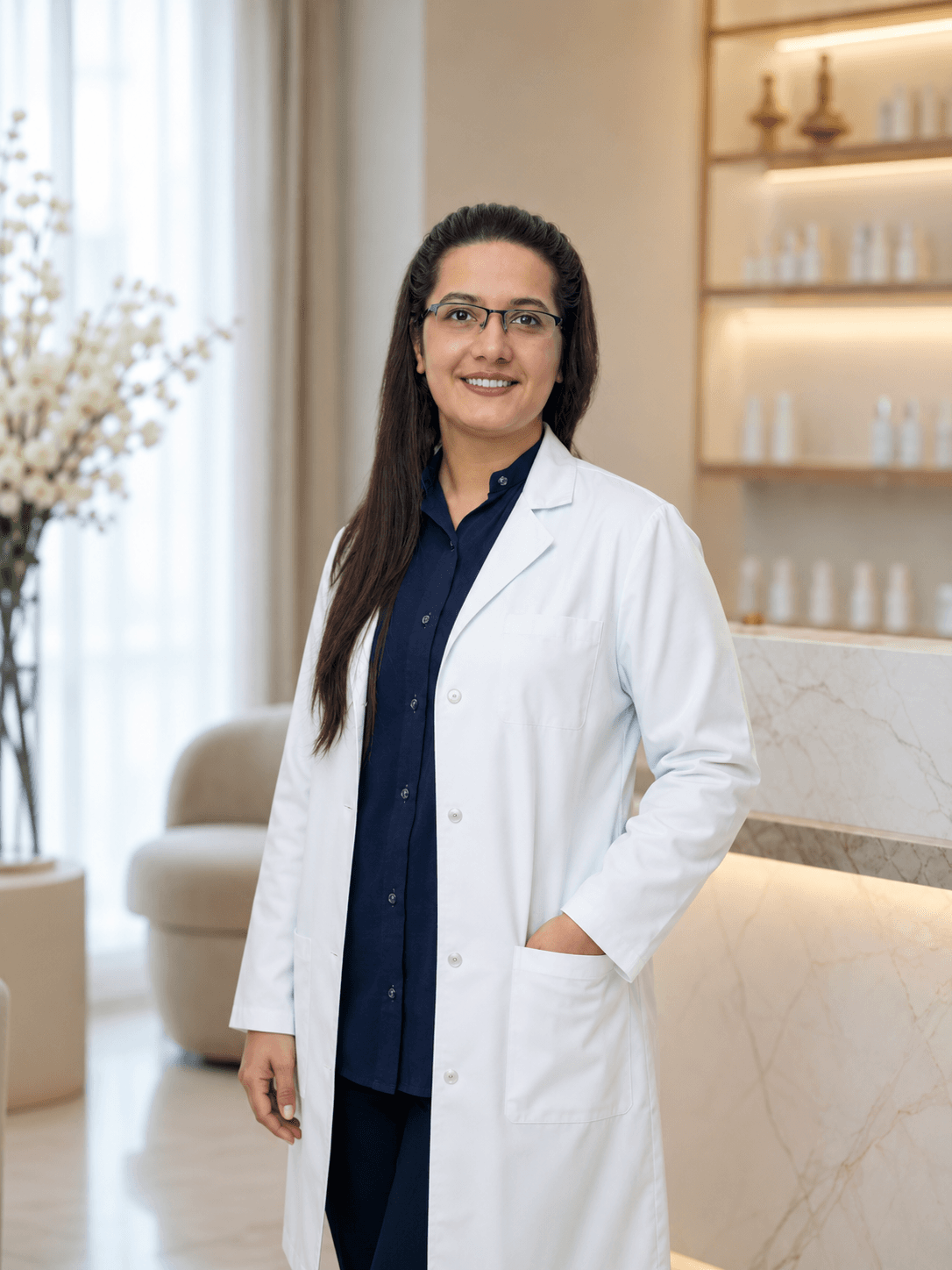 Dr. Maliha Dar in her aesthetic clinic