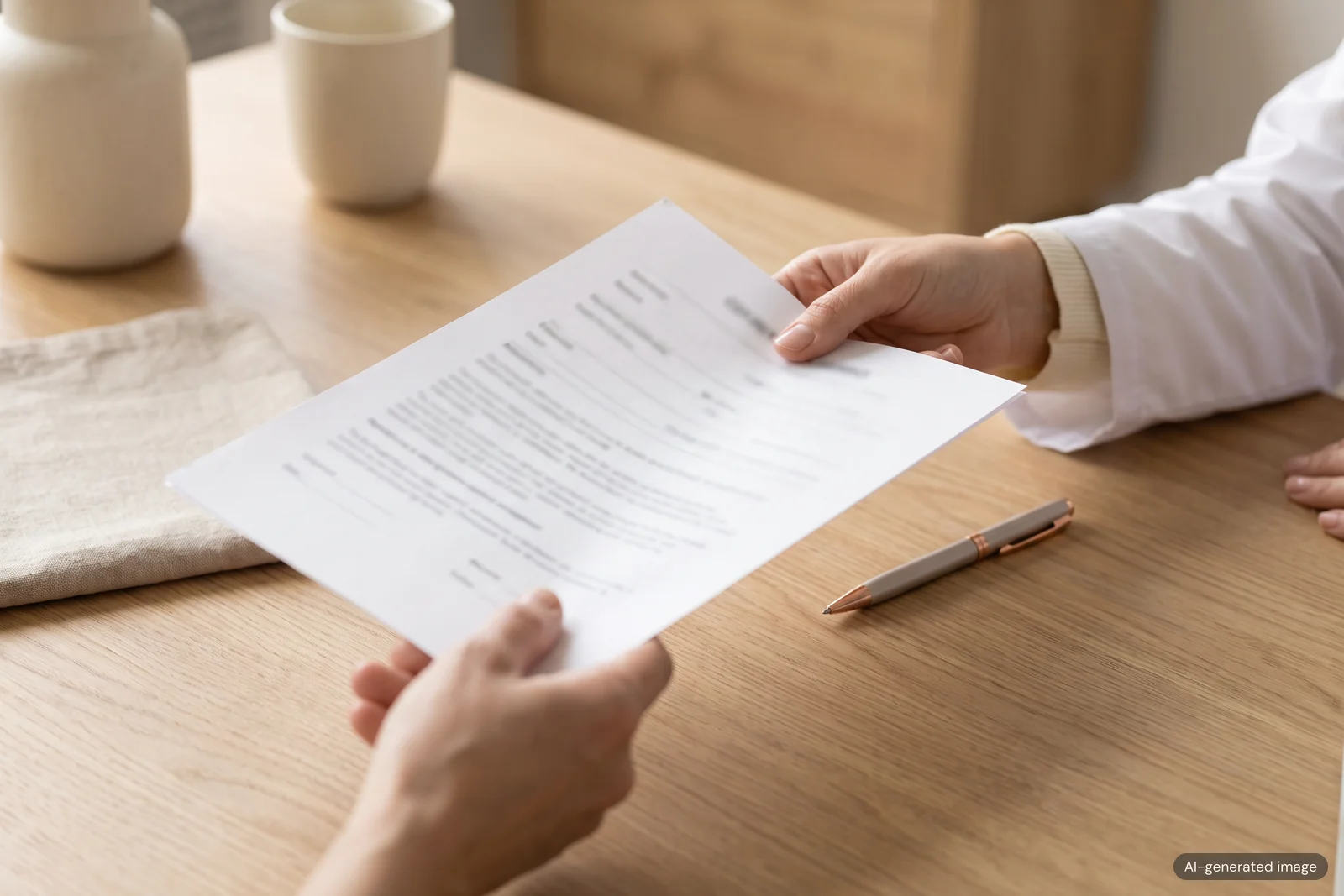 A written treatment plan and quote handed to a patient at the end of a consultation
